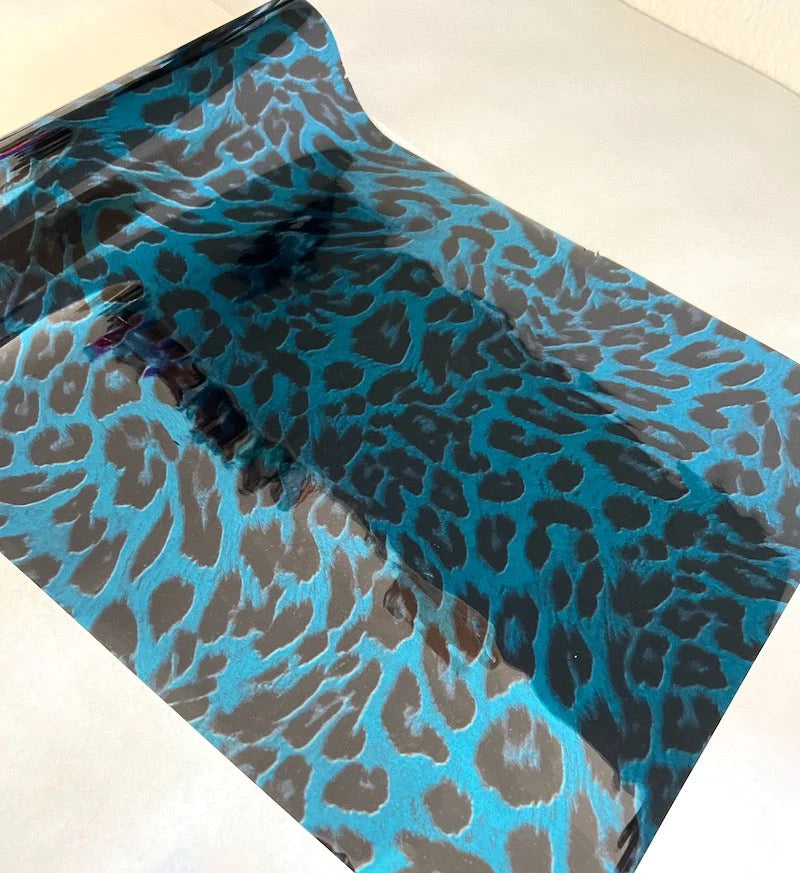 Blue Cheetah Metallic Foil