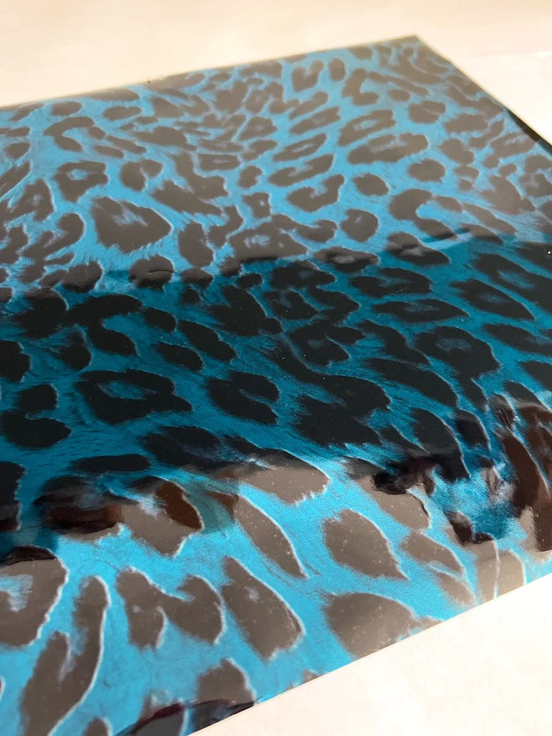Blue Cheetah Metallic Foil