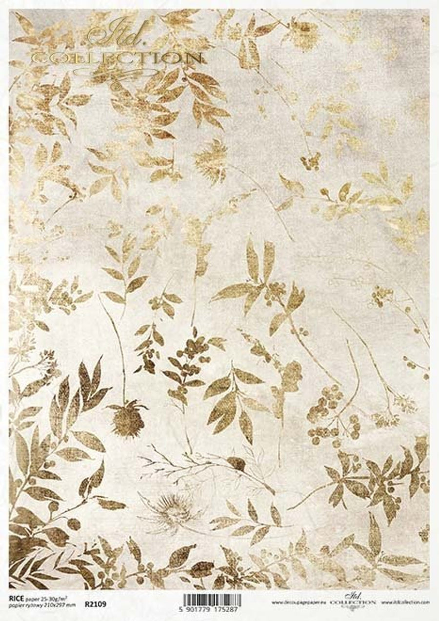Gold Leaves on Ivory